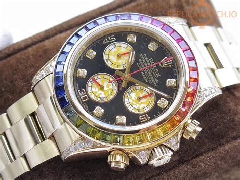 rolex rainbow daytona replica|rolex daytona rainbow bezel.